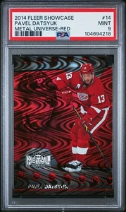 2014-15 Fleer Showcase Pavel Datsyuk Precious Metal Gems PMG Red /50 Mint PSA 9 - Picture 1 of 2