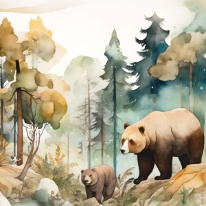 Forest Animals Wallpaper Mural 312x219cm For Nursery Painted Photo Wall Décor - Picture 1 of 9