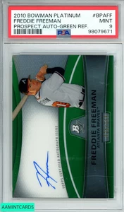 Bowman Platinum Freddie Freeman 2010 #BPAFF PROSPECT AU-GREEN REF 25 DE 199 PSA 9 - Imagen 1 de 3