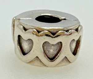 Pandora Moments Band der Herzen Sterling Silber Clip Charm - Bild 1 von 6