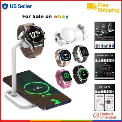 Wireless Charging Dock 2-in-1 Phone and Watch Stand Fast Charging Compatible - Image 1 of 4