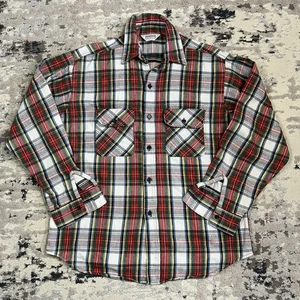 Camisa De Franela Five Brothers De Colección Hombres L Cazadora Roja Azul A Cuadros Abotonada Pesada - Imagen 1 de 11