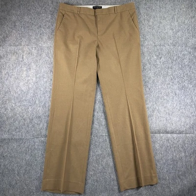 Banana Republic Logan 曲线合身裤子女式 14 36x32 棕色打褶裤 — 第 1/4 张图片