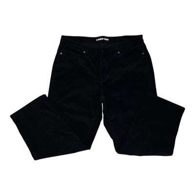 Lands End Mid Rise Straight Corduroy Pants Ladies 18W Navy Blue - Image 1 of 4