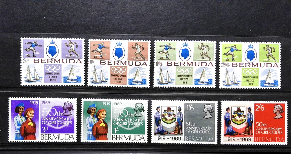 Bermuda Scott #226-233, Compl Sets of 1968 Olympics & 1969 Girl Guides, MH - Image 1 of 1