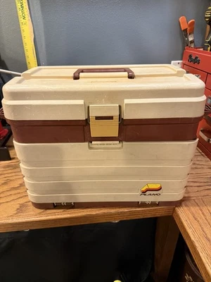 Plano 758 Caja de Aparejos Grande 4 Cajones Pesca Almacenamiento Organizador Marrón Tostado Foto 1 de 4