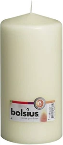 Bolsius Unscented Wax Pillar Candle Ivory 20cm x 10cm Approx 120 hour burn - Picture 1 of 1