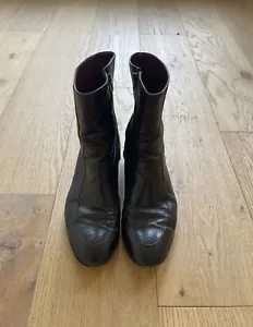 Vintage Florsheim Imperial Boots Men’s 10.5 Black ZipBoots Chelsea Made In Italy - Picture 1 of 12