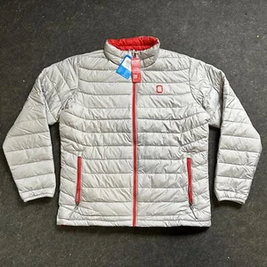 Columbia Herren Collegiate Powder Lite Jacke, Ohio State grau rot, Large - Bild 1 von 5