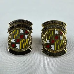 Vintage Enameled Pins- Council 27 Maryland Law Enforcement LEO - Lot Of 2 FOP - Picture 1 of 6