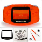Gba Nintendo Game Boy Advance Replacement Housing Shell Glass Screen Lens Orange