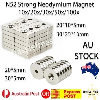 Super Strong Rare Earth Neodymium Magnets NdFeB Block Ring Round Cuboid Recovery - image 1 of 4