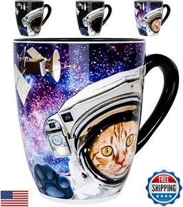 Color Changing Space Cat Coffee Mug 15OZ - Ceramic Heat Sensitive Cup Hot Coc - Picture 1 of 5