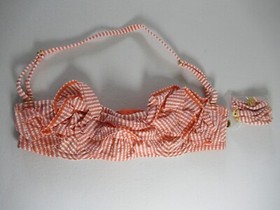 Victoria's Secret Sexy Little Things Seersucker Swim Bikini Top 34B Underwire