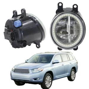 LED Fog Light + Angel Eye Rings Daytime Running Lights DRL For Toyota Highlander - Imagen 1 de 9