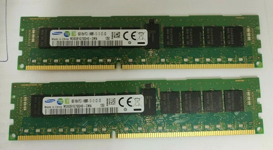 2x SAMSUNG M393B1G70QH0-CMA 8GB 1RX4 PC3-14900R 1.5V MEMORY Modules - Image 1 of 1