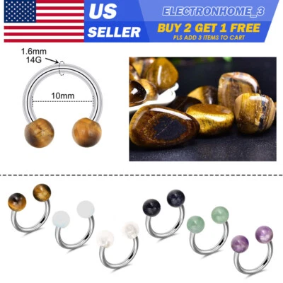 1 pieza 14G anillo nariz acero quirúrgico herradura tabique aro labio pendiente piercing corporal Foto 1 de 4