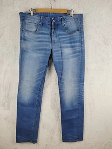 G Star Raw Jeans Men Size 36x36 (36x33) 3301 Straight Fit Light Wash Blue Cotton - Picture 1 of 14