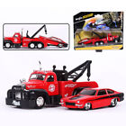 1:64 Tow Truck Trailer with 1971 Vega Model Toy Diecast Vehicle Toys for Kids
