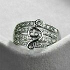 Unique Women's Ring 14K White Gold Plated Silver 3Ct Round Simulated Diamond