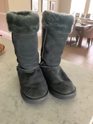 Botas Ukala Gris Media Pantorrilla JESSICA Gamuza Cuero Lana Mujer Talla 6 Foto 1 de 4