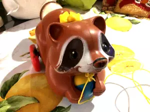 1979 Fisher Price ROLY RACCOON Pull Toy #172 Vintage Antique Animal Friend - Picture 1 of 8