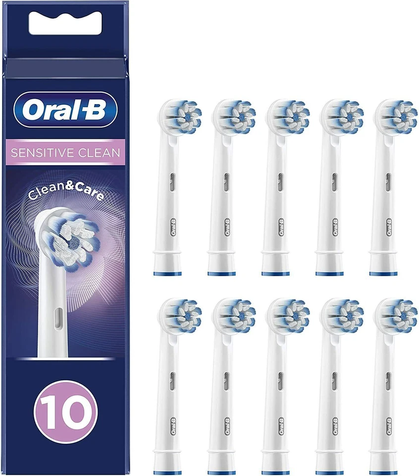 Oral-B Sensitive Clean Testine di Ricambio - Bianche, Set di 10