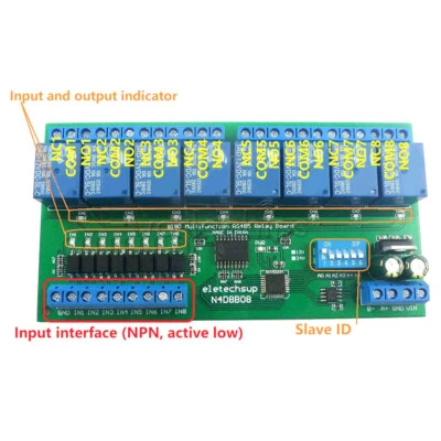 DC 12V 24V 8 CH DIN35 C45 DIN Rail Box UART RS485 Relay Module Modbus RTU Switch - Image 1 of 4