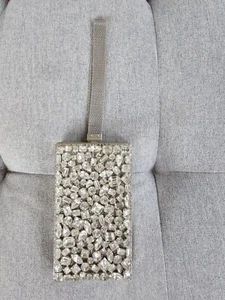 Vintage 1950s Evans Minaudiere Silver Rhinestones Compact Carryall Purse. MCM - Picture 1 of 5