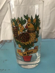 VTG American Glass 1st Day Of Christmas Glass Partridge In A Pear Tree 12oz - Picture 1 of 6