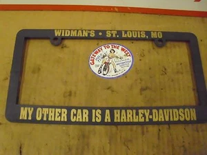 WIDMAN HARLEY-DAVIDSON AUTOMOBILE LICENSE PLATE FRAME, HISTORIC COLLECTIBLE.# - Picture 1 of 7