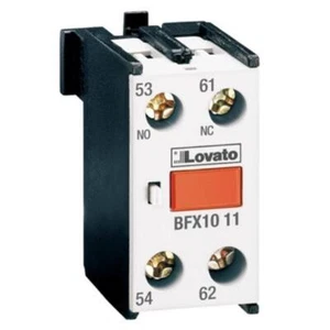 1x BFX1011 Lovato Auxiliary Contact Block, 2 Contacts 1NC + 1NO - Picture 1 of 1