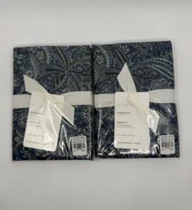 Pottery Barn Merrit Paisley Organic Percale Standard Sham Set Of Two Luxury - Imagen 1 de 5