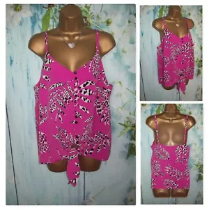LADIES GEORGE TOP SIZE 14, Pink Palm Floral Summer Camisole Vest Cami Top - Picture 1 of 9