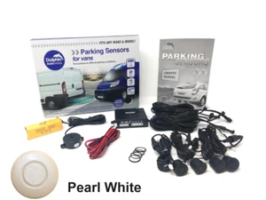 Dolphin Van Parking Sensors 4 Sensor Audio Rear Kit Park Reversing Pearl White - Picture 1 of 8