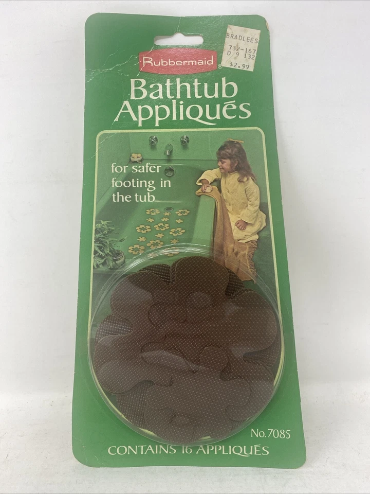 Apliques de bañera Rubbermaid marrón vintage 1978 nuevo de stock nº 7085 Foto 1 de 2