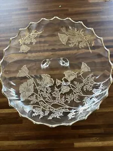VTG Silver City Flanders Silver Overlay Glass Footed Floral Poppy 10.25" Bowl - Picture 1 of 8