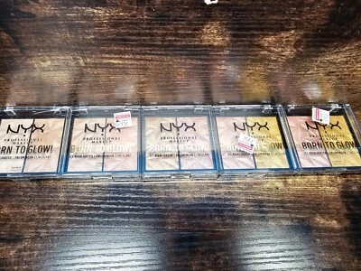 Nyx Born To Glow Icy Highlighter Lot Of 5 Assorted Shades See Pics For Color  - Image 1 of 4
