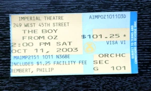 Broadway Ticket stub, The Boy from Oz, 10/11/ 2003 Opening season, Hugh Jackman - Picture 1 of 2