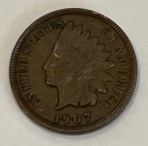 Better 1907 Indian Head Cent Philadelphia USA 1c Type Coin - Actual Photos S1 Cover