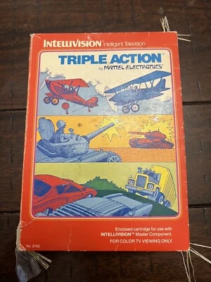 Triple Action (Intellivision, 1981) WITH BOX NO MANUALS OR OVERLAYS - Image 1 of 4
