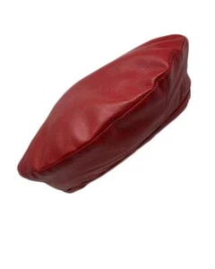 Women French Style PU Leather Beret Hat Cap Red - Picture 1 of 5
