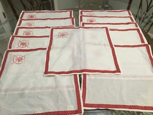 11 Marsha Cutler Red Polka Dot Cotton Napkins - Picture 1 of 3