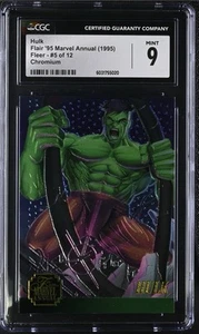 1995 Flair Marvel Annual Chromium # 5 Hulk CGC 9 - Picture 1 of 2