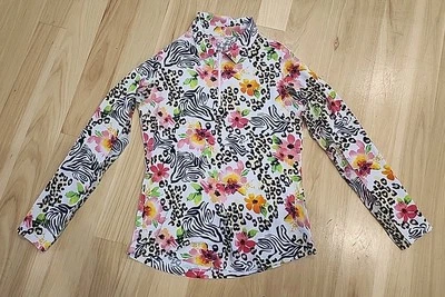 Camisa de golf para damas IBKUL EVA ROSA CALIENTE manga larga malla laterales hasta 50 simuladas - S Usada en Excelente Condición Foto 1 de 4