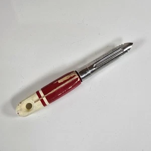 Vintake EKCO Peeler Corer Wood Handle Red Amd White Made In The USA 6.5in - Picture 1 of 11