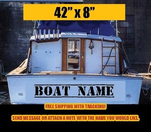Nombre de barco personalizado TOS letras barco yache pesca deporte 48" x 8" - Imagen 1 de 3