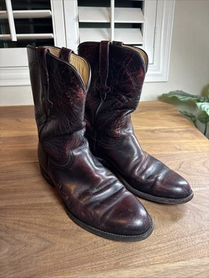 Botas de Vaquero Lucchese 1883 Para Hombre 10.5 D Cuero Cereza Negro Roper Western EE. UU. Foto 1 de 4