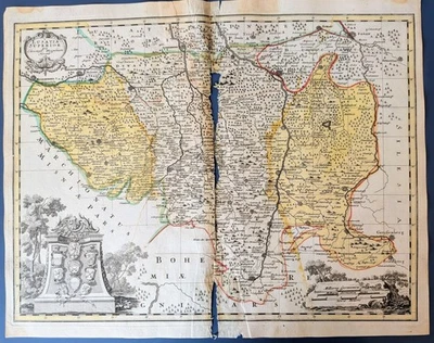 1718 Weigel “Lusatia Superior” Upper Lusatia Map (Germany/Poland), Hand Color - Image 1 of 4