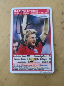 Orginales Autogramm. Bayern München. Topps. DFB. Quartett Karte.Stefan Effenberg - Bild 1 von 2